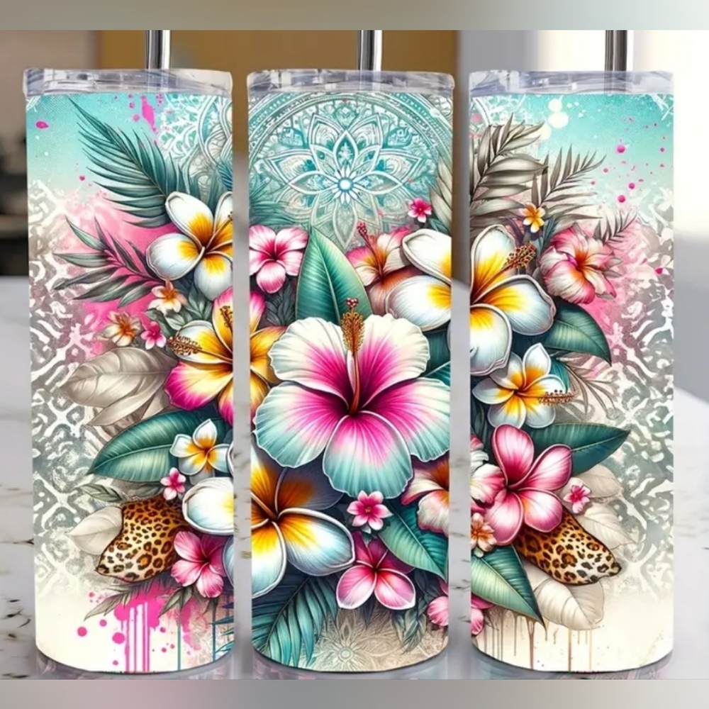 B2G1F 20oz Skinny Tumbler, Flower, New